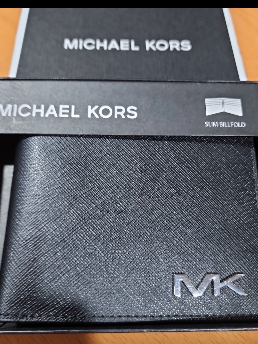 Michael Kors Black Men's Slim Saffiano MK Billfold Wallet